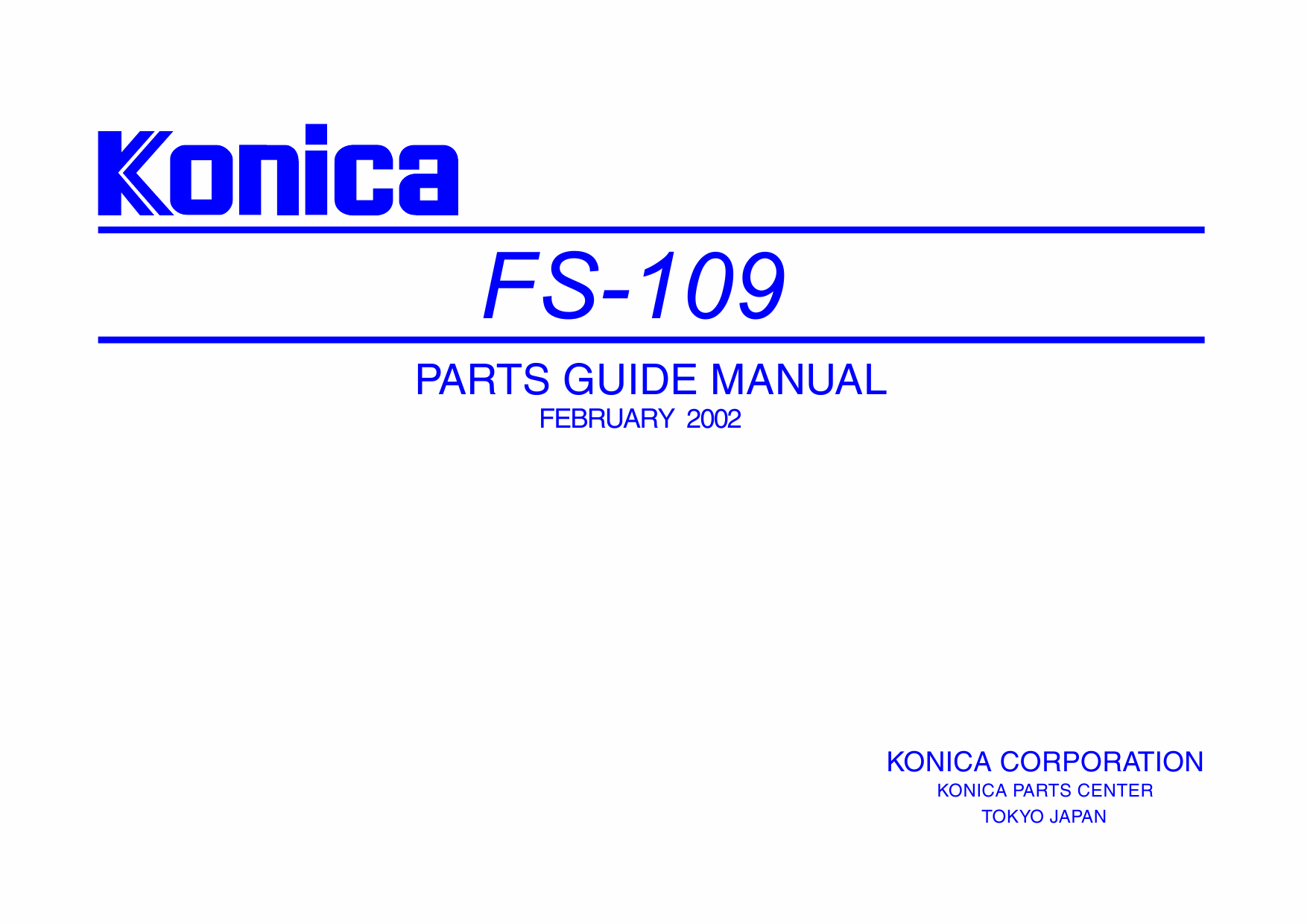 Konica-Minolta Options FS-109 Parts Manual-1